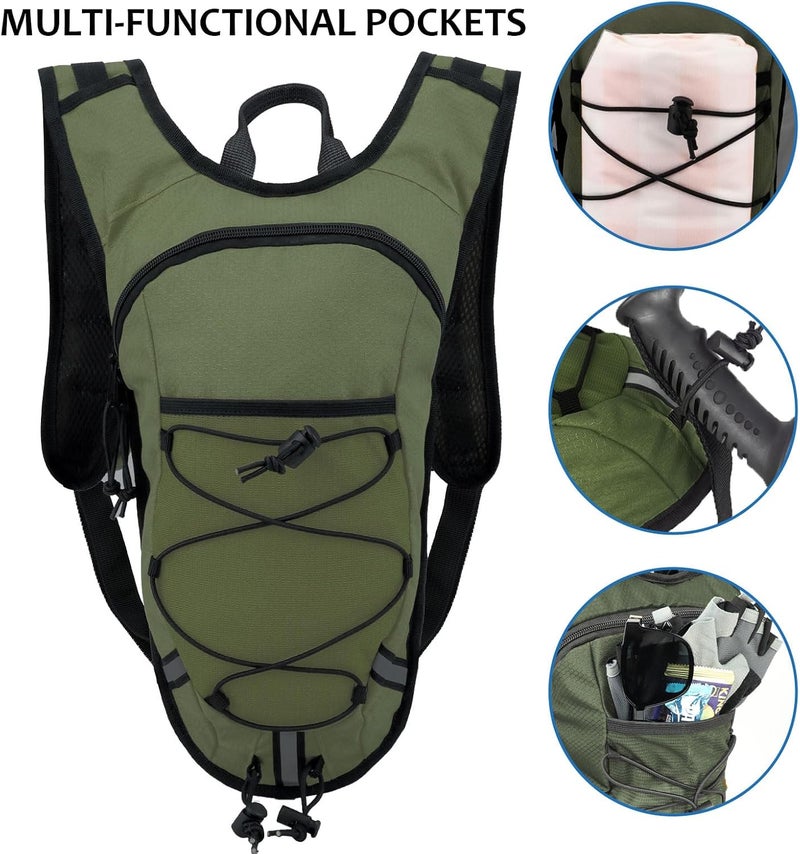 DEVONWIDE Lightweight Hydration Backpack 2L Water Bladder Pack for Running, Cycling, Hiking – Anti-Theft Water Backpack with Phone Holder, Trekking Pole Holder & Reflective Strips for Men & Women - Image 3
